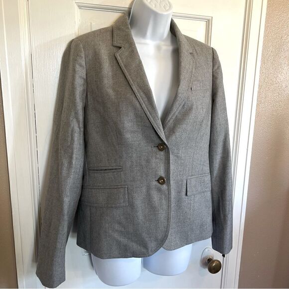 J.Crew Grey Wool Liner Schoolboy Blazer (8) - Picture 11 of 12